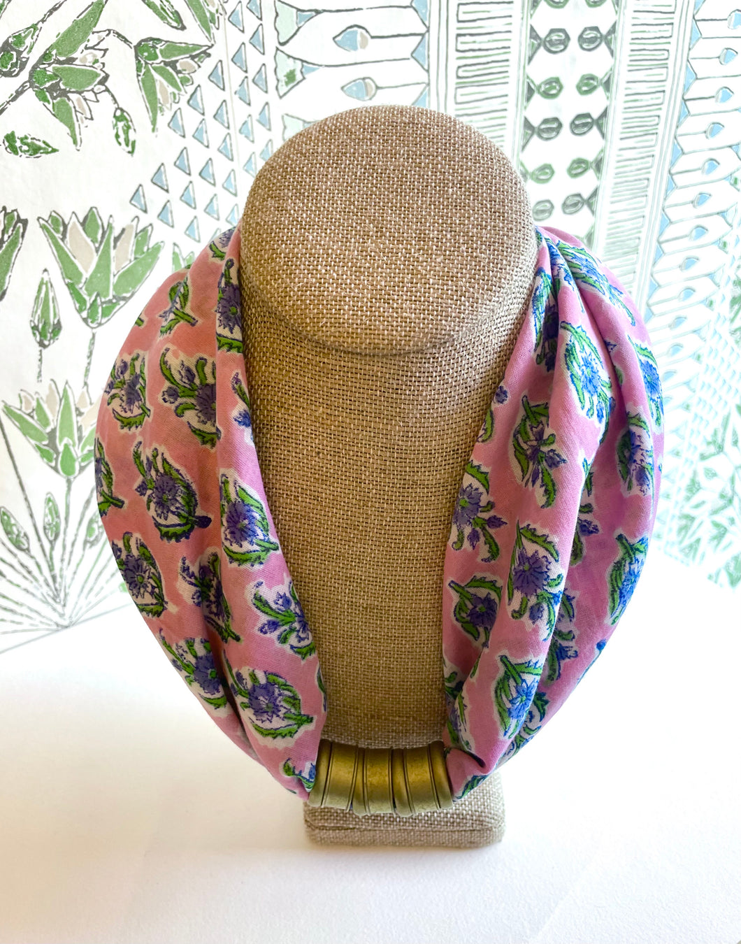 Lilac fields print necklace
